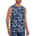 thumbnail image 2 of Bingfone Dragons Pattern Men's Tank Tops Workout Sleeveless Tee Shirts Running Beach Tanks for Men-Large, 2 of 8