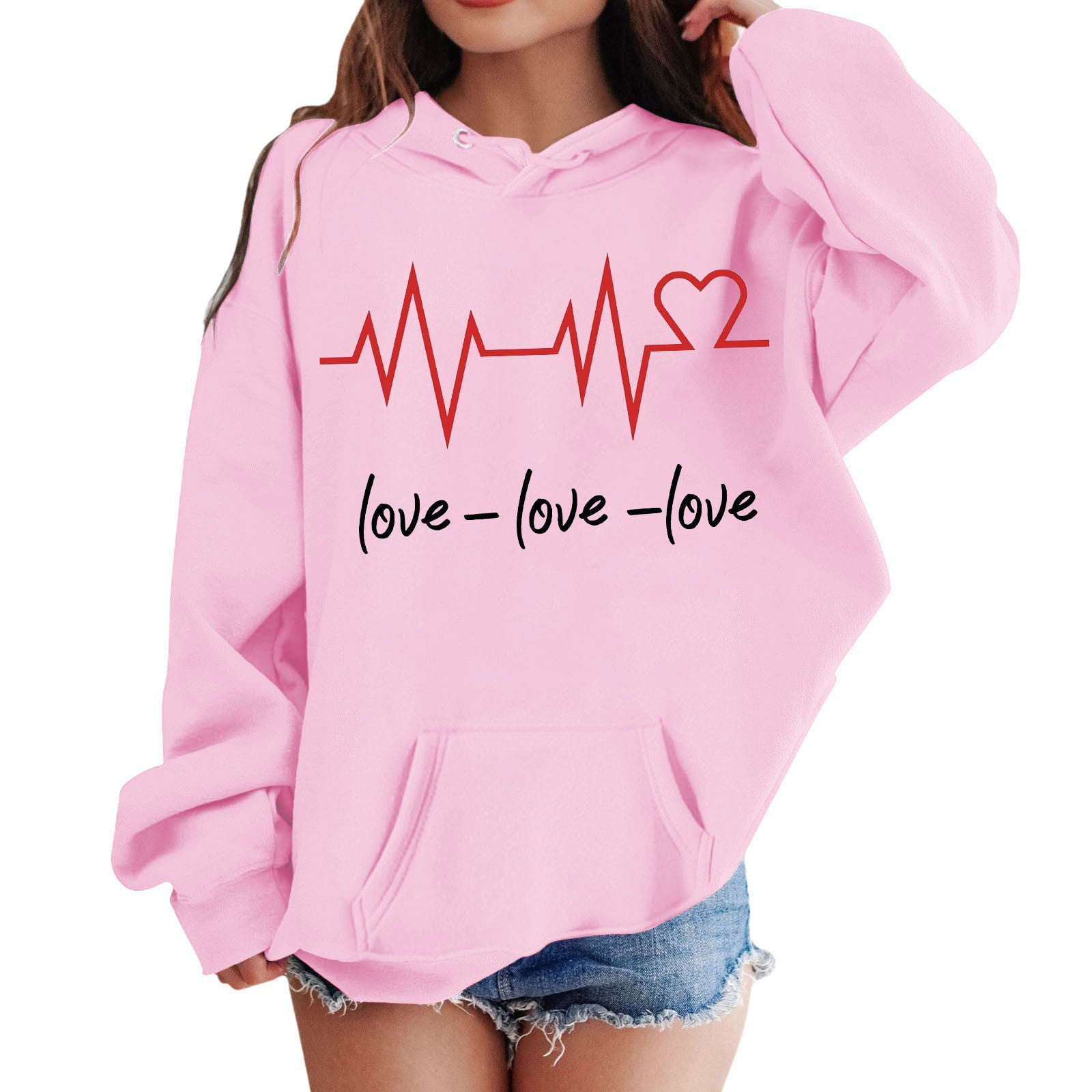 VJATTWR Valentines Day Sweatshirt Minimalist Valentine