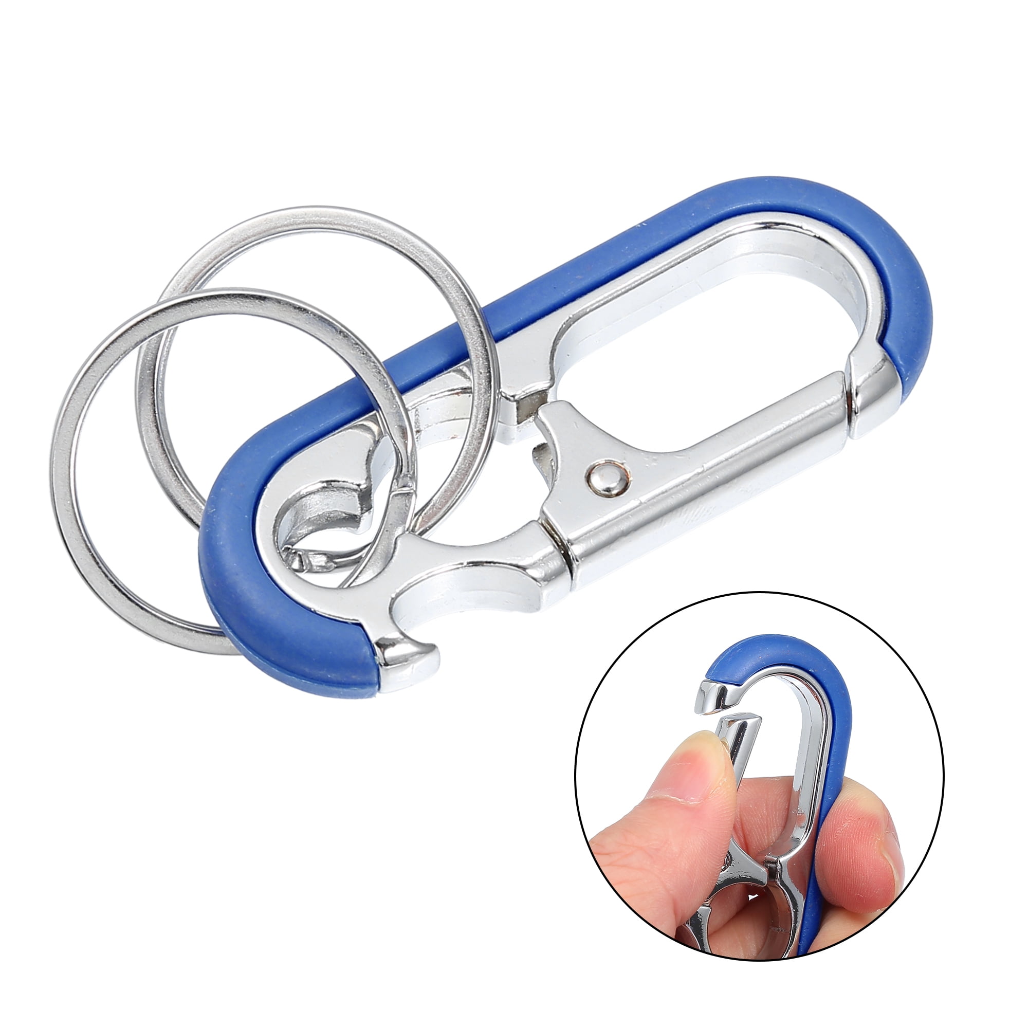 Unique Bargains Car Fob Key Chain Keychain with Double Hoop Blue