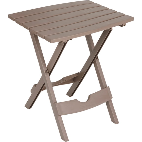 Adams Quik Fold Biscuit Rectangular Resin Folding Side Table