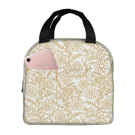 Insulated Lunch Bag for Women Men - Plant print A Leakproof Cooler Lunch Box for Women Men  Lunch Tote Bags for Work School Picnic Travel