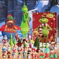 thumbnail image 2 of Calendario de Adviento de Navidad, cuenta regresiva del Grinch de Navidad, 24 piezas, adornos de resina, caja de sorpresas de juguete, caja de calendario de innovación de monstruo peludo verde de Hall, 2 of 5
