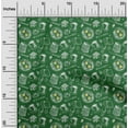 thumbnail image 2 of oneOone Silk Tabby Green Fabric English Breakfast Quilting Supplies Print Sewing Fabric By The Yard 42 Inch Wide, 2 of 6
