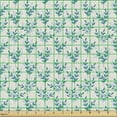 thumbnail image 2 of Botanical Fabric by the Yard, Continuous Pattern with Leafy Branches Repetition, Decorative Upholstery Fabric for Chairs & Home Accents, Dark Turquoise Pale Blue by Ambesonne, 2 of 5