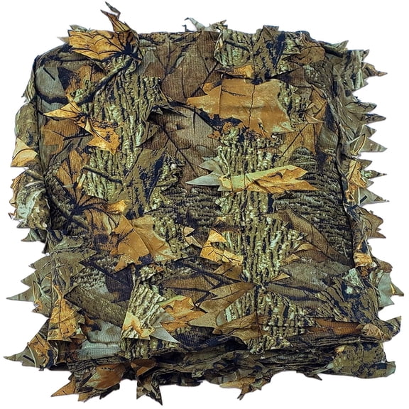 Camo Netting 3D Leafy Camouflage Net for Hunting, Tree Stands Concealment, Traping, Sunshade, Decoration, Shooting, Paint Ball and More, 5 ft X 12 ft (Autumn Brown)
