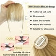 thumbnail image 2 of Bangs Hair Clip in Bangs 100% Real Human Hair Extensions Wispy Bangs Clip on Air Bangs for Women Fringe with Temples Hairpieces Curved Bangs for Daily Wear (Wispy Bangs, Color #27 Ash Blonde), 2 of 6