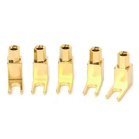 5pcs Banana to Spade Adapter Plugs Y Type Speaker Cable Connector Banana Socket