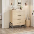 thumbnail image 4 of Commode à 4 Tiroirs pour Chambre, Commode Haute de 38,6 Pouces, Tiroir Haut avec Rangement Autoportant, Coffre de Rangement en Bois pour Garde-Robe pour Salon, Chambre, Entrée, 4 of 6