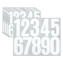 Uxcell 5 Sheets Vinyl House Numbers 3 Inch Self-Adhesive Number Stickers, White