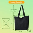 thumbnail image 5 of Muka Large Canvas Tote Bag with Multiple Pockets, Heavy Duty Natural Grocery Zipper Bag, 5 of 7