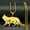 Gold color, variant on Cute Cat Flower Kitty Pendant Necklace for Women Men 14K Yellow Gold Gold Silver Color Animal Lover Chain Necklaces Jewelry