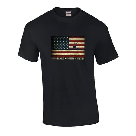 Country Flags T-shirt - Patriotic Christian God Family Country Hunting American Flag T-shirt