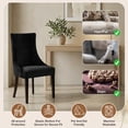thumbnail image 6 of DONGPAI Stretch Wingback Dining Chair Cover Side Chair Slipcover, Velvet Accent Chair Cover with Arms, Protector Seat Cover for Dining Living Room Home, 1 Pack, Black, 6 of 8