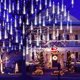 thumbnail image 1 of Luces navideñas para uso en exteriores, luces LED de estrella fugaz con forma de carámbano que gotean, 12 pulgadas, 8 tubos, luces de lluvia de meteoritos que caen para decoración navideña, luces, 1 of 5
