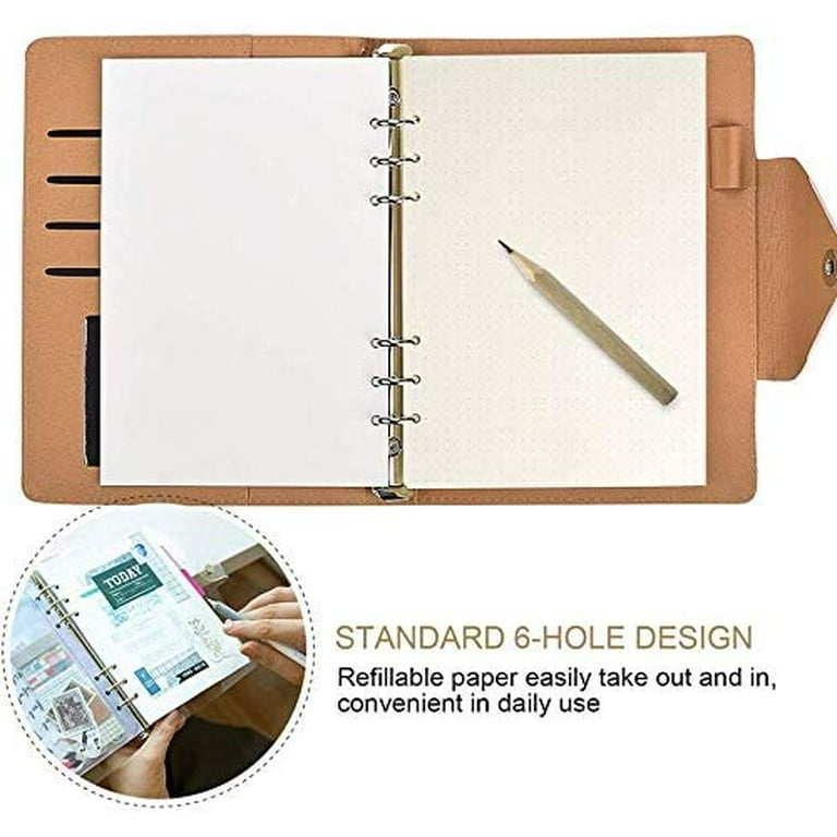 5 Packs A5 Refill Paper, 225 Sheets/ 450 Pages Loose Leaf Paper Planner  Filler Paper 6 Hole Inserts Notebook Refills for 6 Ring Refillable Binders