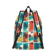 thumbnail image 2 of Honeii Colorful Hawaii Palms Print Canvas College Laptop Backpack, Durable Rucksack Travel Notebook Bag School Backpack Book Bag for Men Women-Small, 2 of 7