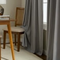 thumbnail image 3 of TOWN & COUNTRY LUXE Davos Solid Linen Texture Indoor Curtains, 100% Blackout with Energy Efficient Lining, Back Tab/Rod Pocket Top, 2-Pack Set, Grey, 50"x96", 3 of 12