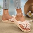 thumbnail image 5 of Gpaecead Women Flower Flat Flip Flops Thick Cushioned Sole Non Slip Spring Summer Beach Casual Versatile Shoes,B-Beige, 5 of 8