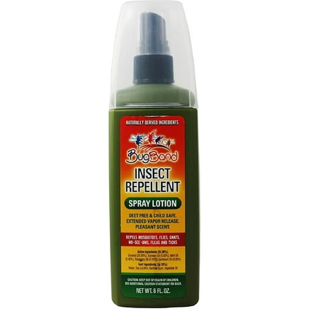 BugBand Insect Repellant Pump Spray Lotion, Deet Free 6 oz