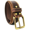 thumbnail image 3 of 33-34   Men's Casual Jean Full-Grain Tan Leather Belt 26AB09BR, 3 of 3
