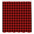 thumbnail image 3 of Ambesonne Plaid Shower Curtain, Retro Lumberjack Buffalo, 69"Wx75"L, Orange Black, 3 of 3
