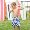 thumbnail image 4 of FORMRS Boys Swim Trunks Quick Dry Mesh Liner Boardshorts Sizes XS-XL, Blue Floral Pattern, 4 of 7