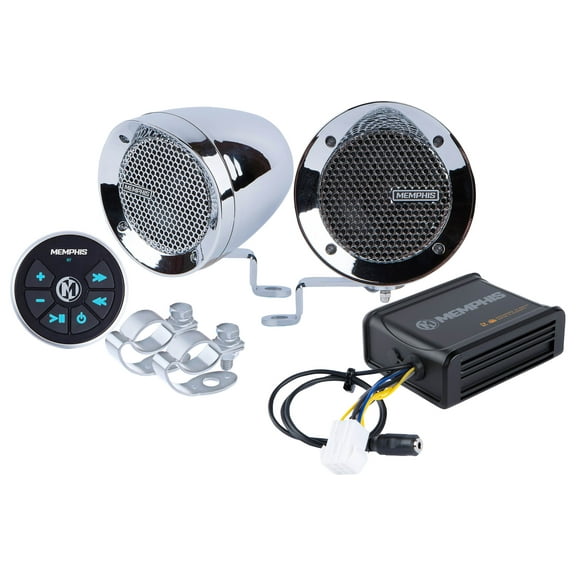 Memphis MXABMC2BT (2) Speakers Amp Bluetooth Control For Motorcycle/ATV/Scooter