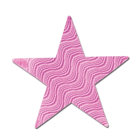 Club Pack of 72 Princess Themed Pink Embossed Foil Star Cutout Party Decorations 5"