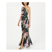 ADRIANNA PAPELL Womens Black Sleeveless Full-Length Sheath Dress Petites 4P