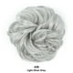 thumbnail image 1 of Nvzi Moño despeinado, postizo ondulado y rizado para mujer, postizo con banda elástica, coleteros elásticos y esponjosos, postizos para coleta, recogidos para mujer, gris plateado claro, 1 of 3