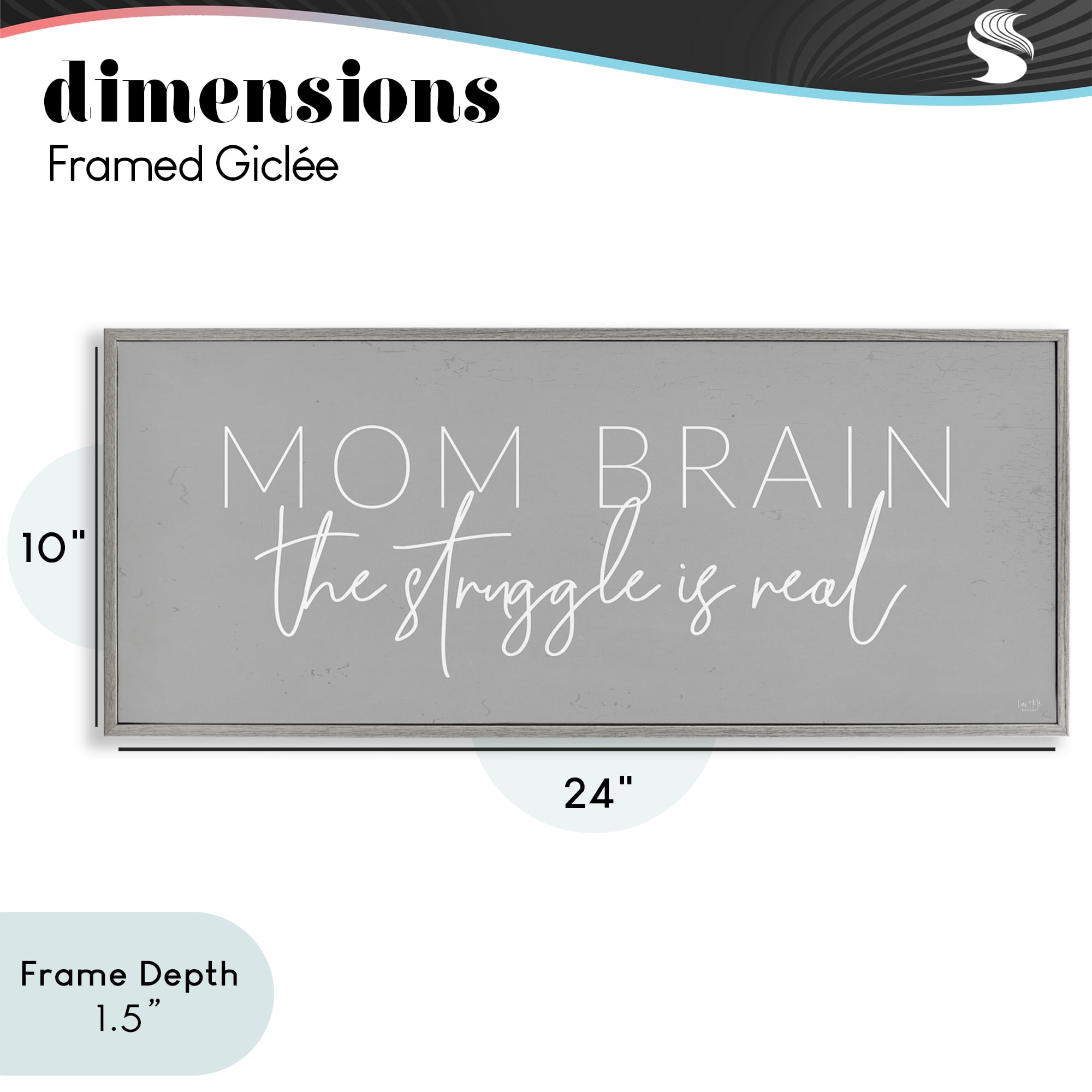 Stupell Industries Mom Brain Struggle Gray Framed Giclee Art, design by Lux + Me Designs