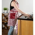 thumbnail image 3 of DII Damask Red Washable Cooking Apron, 3 of 3