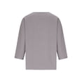 thumbnail image 4 of CYMMPU Women's Summer Casual 3/4 Sleeve Cotton Linen Loose Top, Lightweight Breathable Long Sleeve Summer Blouse Gray M, 4 of 5