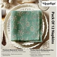thumbnail image 4 of Vargottam Green Leaves Print Cotton Muslin Napkins - Set of 12, 20-Inch, Luxurious Soft Cloth Napkins for Dining & Events, Absorbent, Washable & Tableware, 4 of 7