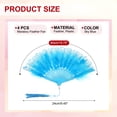 thumbnail image 2 of Uxcell Embroidered Flower Marabou Feather Fan Vintage Folding Handheld Fan Chinese Flapper Hand Fans Sky Blue, 2 of 6