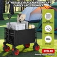 thumbnail image 4 of Huisuilinss Collapsible Wagon Cart With All-Terrain Wheels,Folding Wagon Utility Cart,Foldable Shopping Cart With Adjustable Handle,Zipper For Grocery Camping Fishing Garden Beach, 4 of 9