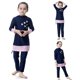 thumbnail image 2 of Muslims Swimsuits for Girl Children Modest Swimwear Full Cover Bathing Suit Islamic Swimming Costume Set Beachwear Navy blue 130 cm, 2 of 4