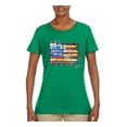 thumbnail image 2 of Wild Bobby, Colorful Neon Flag Hearts Love, Streetwear, Women Graphic Tee, Kelly, 2XL, 2 of 3