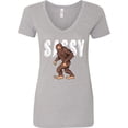 thumbnail image 3 of Inktastic Bigfoot Sassy Happy Sasquatch Women's V-Neck T-Shirt, 3 of 5