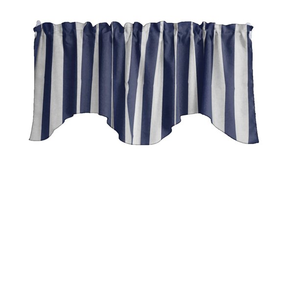 Scalloped Valance Cotton Print 2 Inch Wide Stripes 58" Wide / 20" Tall