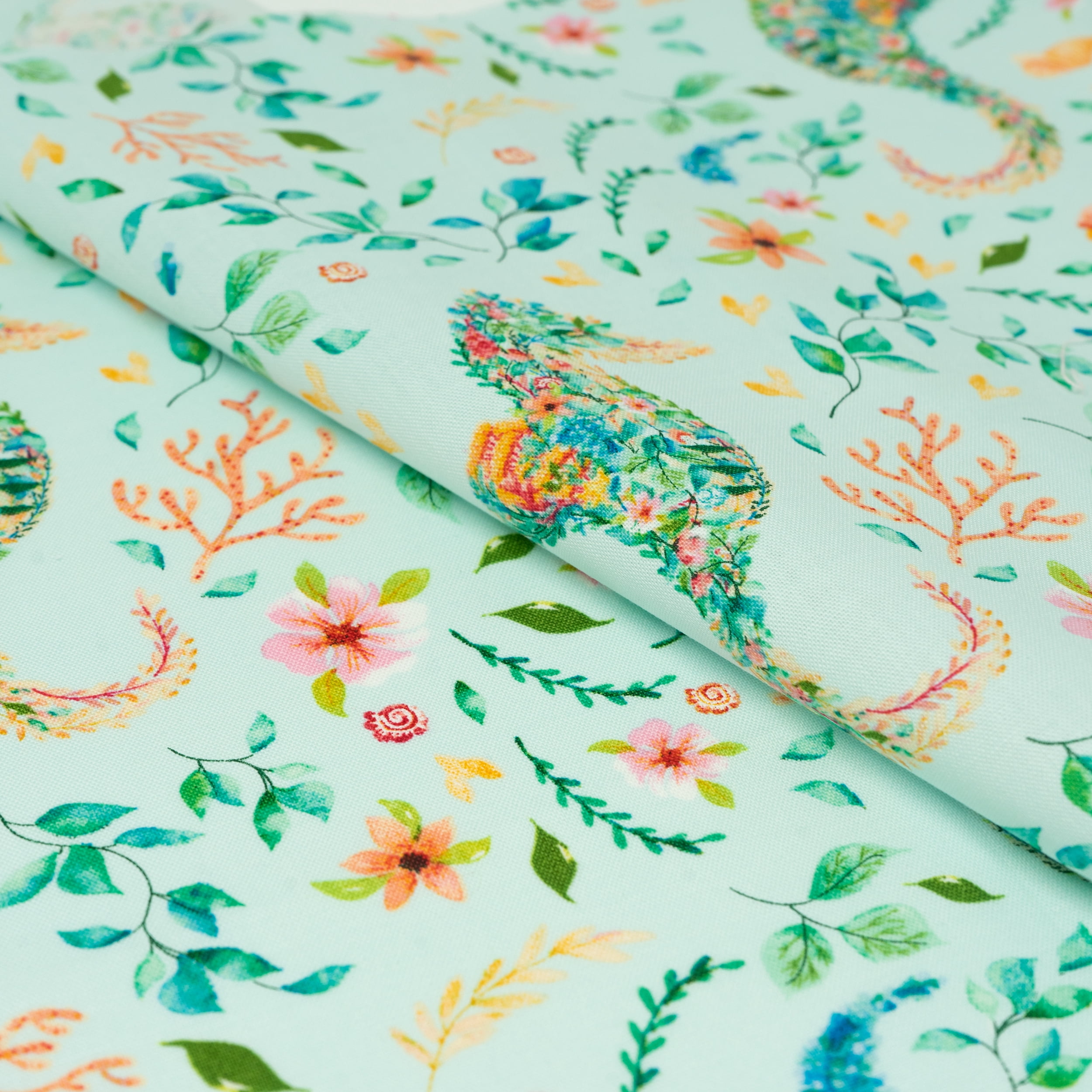 Singer Fabrics, 100% Cotton Print, Craft Quilting, 44 Inch, Aqua Seahorse by Denise Palmer, 8 Yard Precut