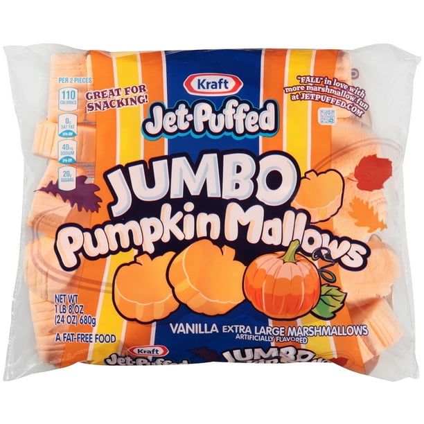 JetPuffed Jumbo Mallows Pumpkin Marshmallows, 24 oz Wrapper Walmart
