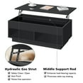 thumbnail image 4 of Modern Lift Top Coffee Table with Hidden Compartment LED Coffee Table High Gloss Sofa Side Cocktail TablesBlack with Open Shelf for Home Office, 4 of 10