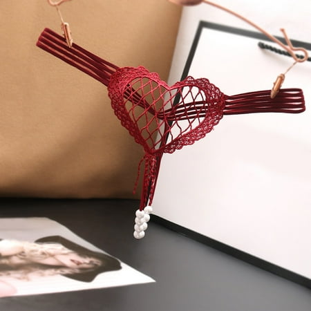 

Hunpta Underwear Women Sexy Heart Shaped Hollow Panties Womens Low Waist Pearl Sexy T Line Panties