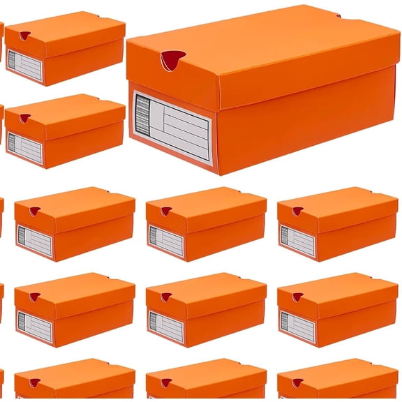 Mini Sneaker Boxes for Party Favors, Mini Shoe Gifts Boxes for Candies Cookies Snacks, Small Gift Case with Label for Wedding, Holiday, Birthday Party Favor (Orange)
