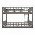 thumbnail image 2 of Full XL over Queen Platform Bed Frame with Ladder and Guardrails, Gray, No Box Spring, Sturdy Construction, 2 of 15