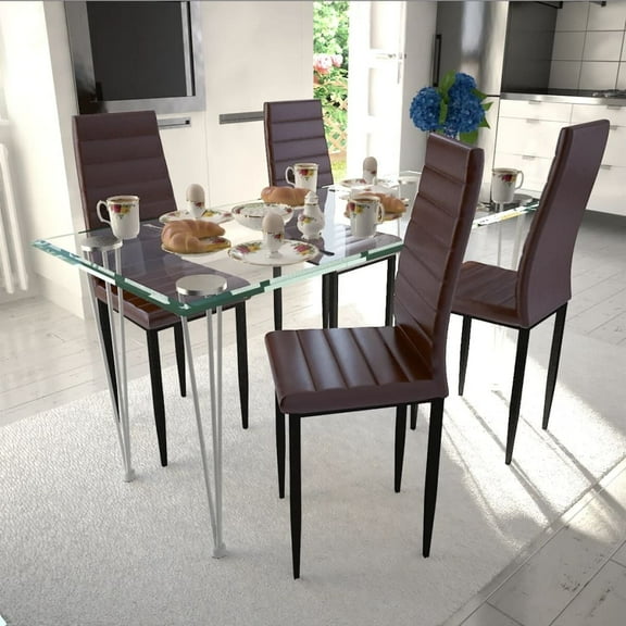 vidaXL Dining Chairs High Back Kitchen Chair for Home Dining Room Faux Leather