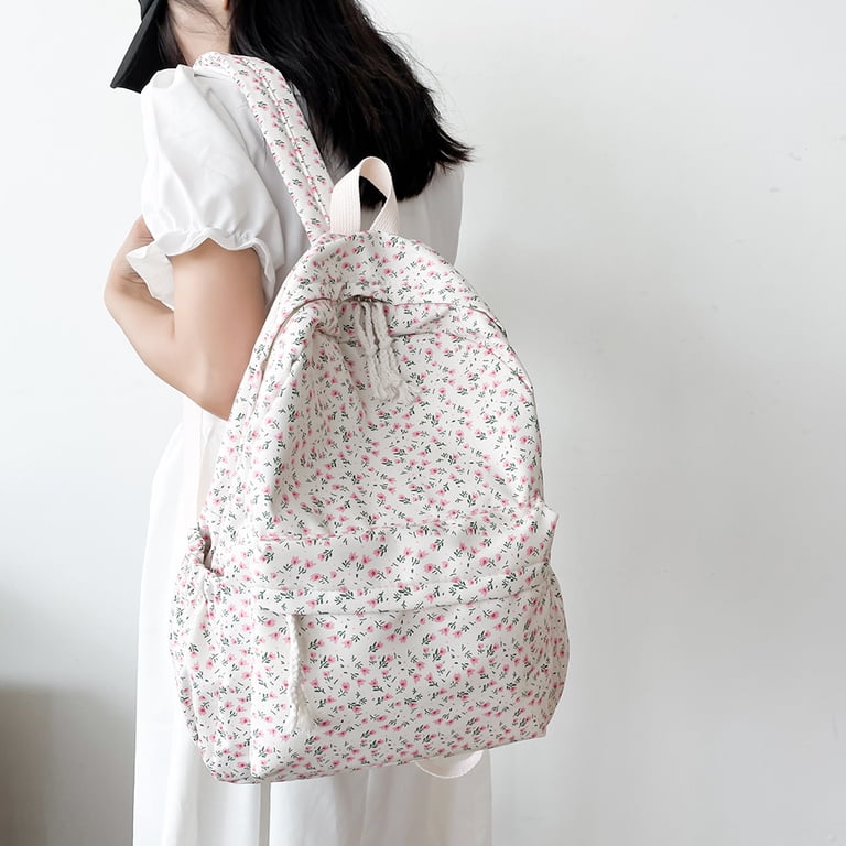a mini backpack with flowers GARDEN FLORAL Southern Sorelle Embroidery Boutique and perfectly sized for little adventures Floral Print Small Backpack, Portable