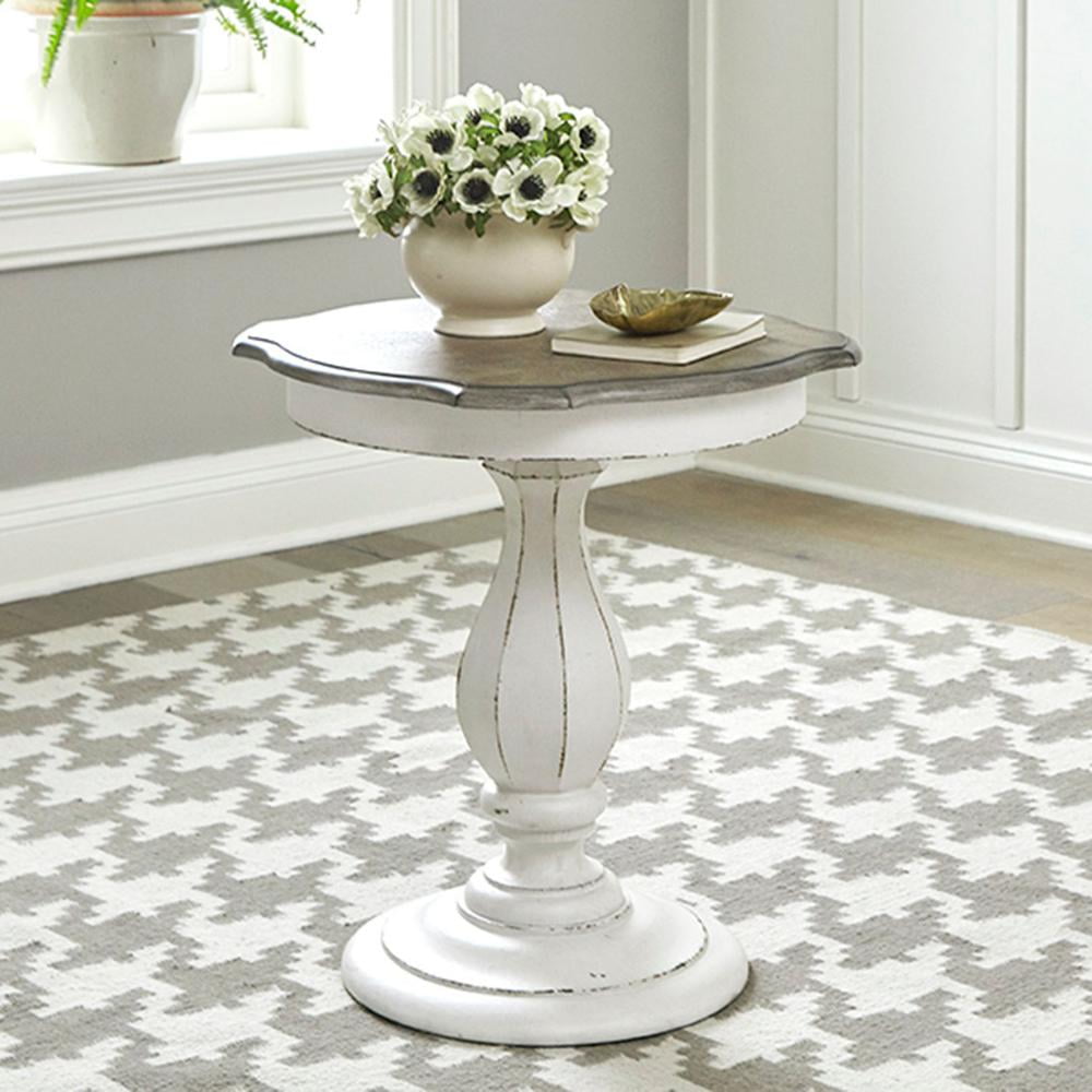 Liberty Furniture Indoor Traditional Oak Round Magnolia End Table, White