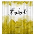 thumbnail image 3 of Get Naked Yellow Shower Curtain, Golden Yellow Marble Texture Shower Curtain Sets, Abstract Watercolor Modern Bathroom Curtain with Hooks Waterproof Fabric Decor, 48X70IN, 3 of 3